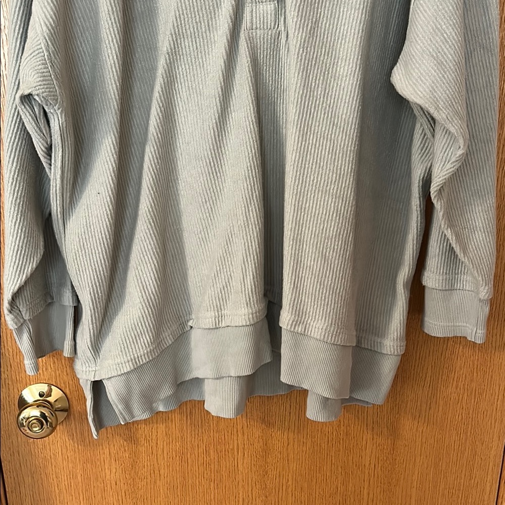 Aerie Oversized Ribbed Quarter Snap Hoodie Sz XL - Picture 3 of 6
